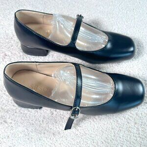 Womens Shoes Size 5 Mary Jane Square Toe Dress Office Grunge Punk Black NWOB